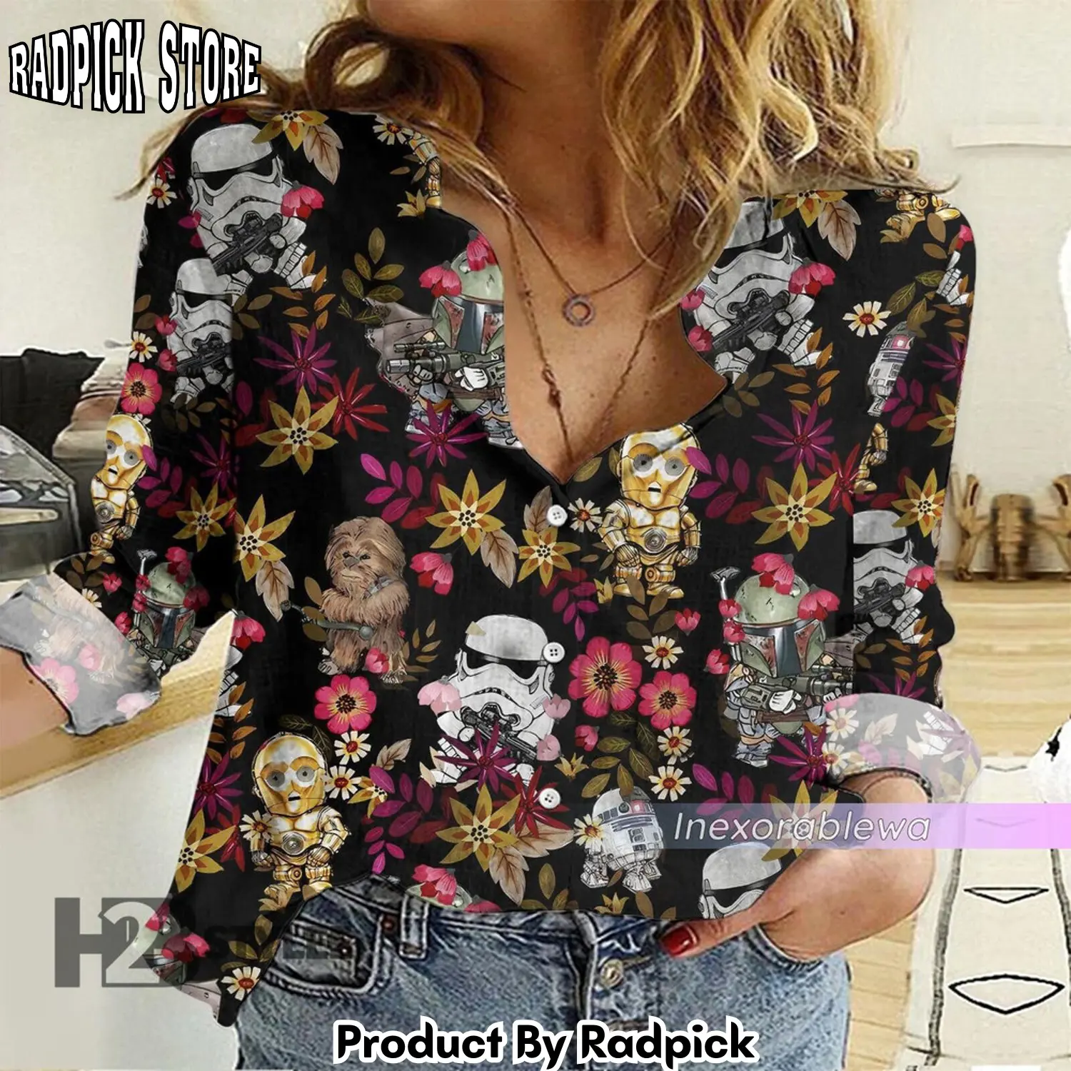 Radpick summer aloha star wars movie tropical baby yoda darth vader mandalorian pattern linen casual sh rp662108